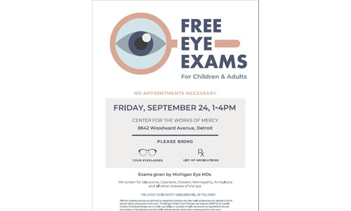 Free Eye Exams September 24, 2021